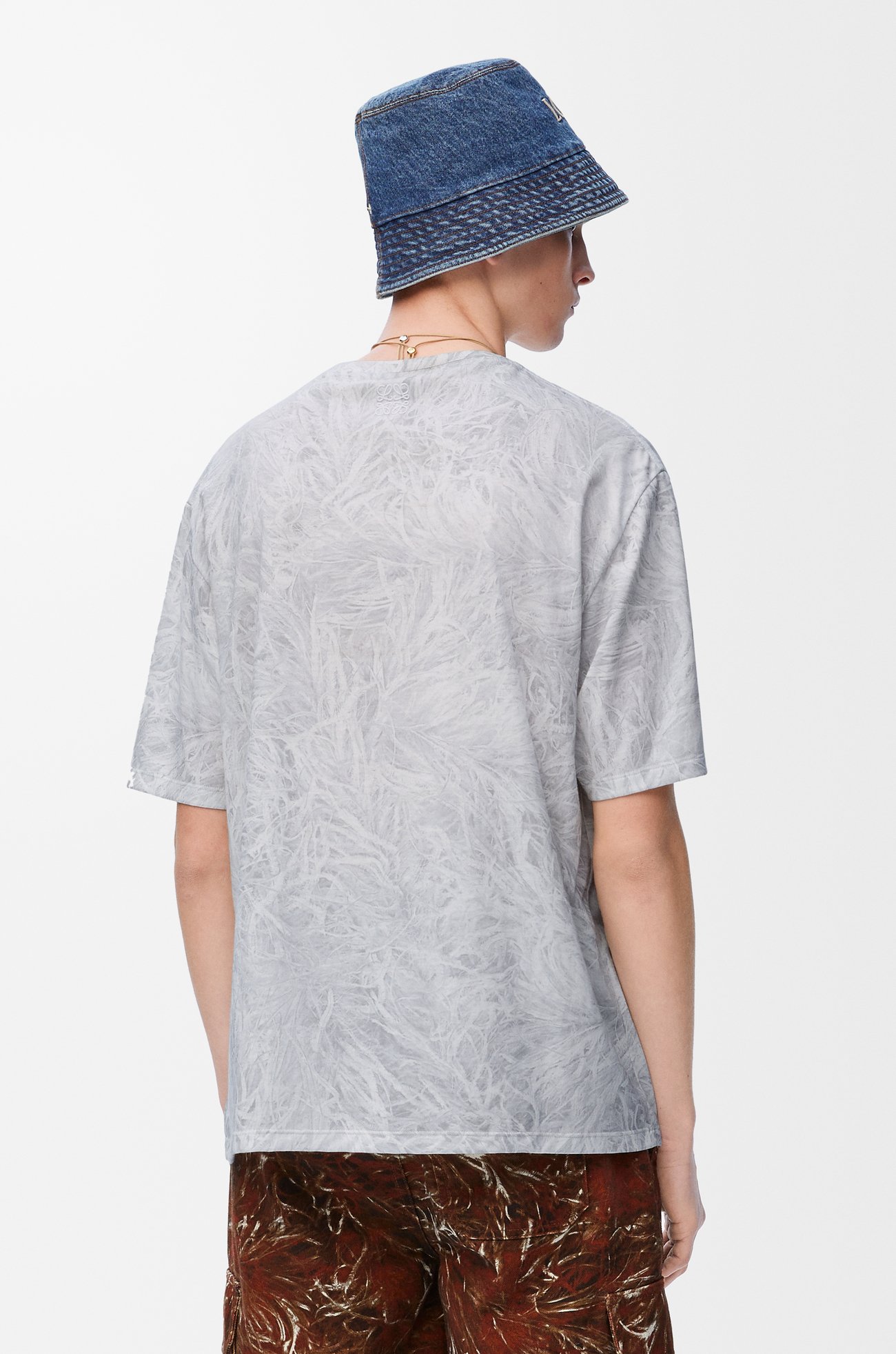 LOEWE Loose fit T-shirt in cotton Light Grey/Multicolor