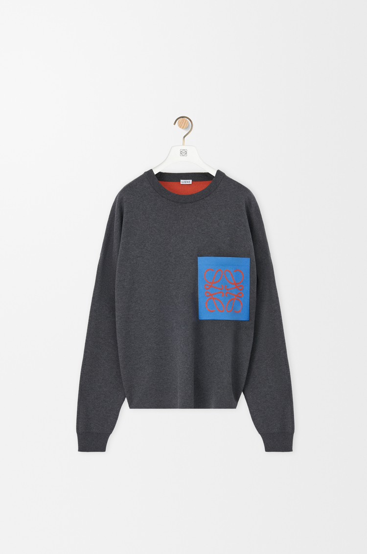 Anagram pocket sweater in cotton blend