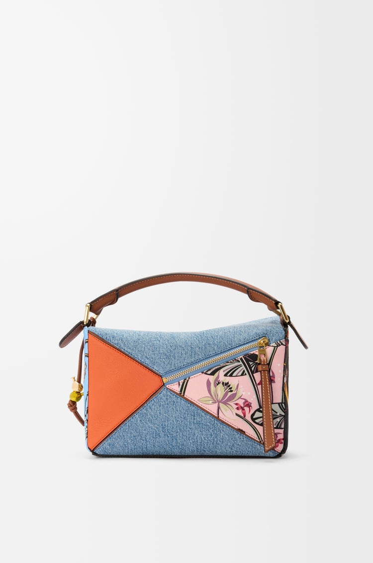 LOEWE Puzzle 10 Paula’s Ibiza Parrot re-edition bag in calfskin and textile Multicolor