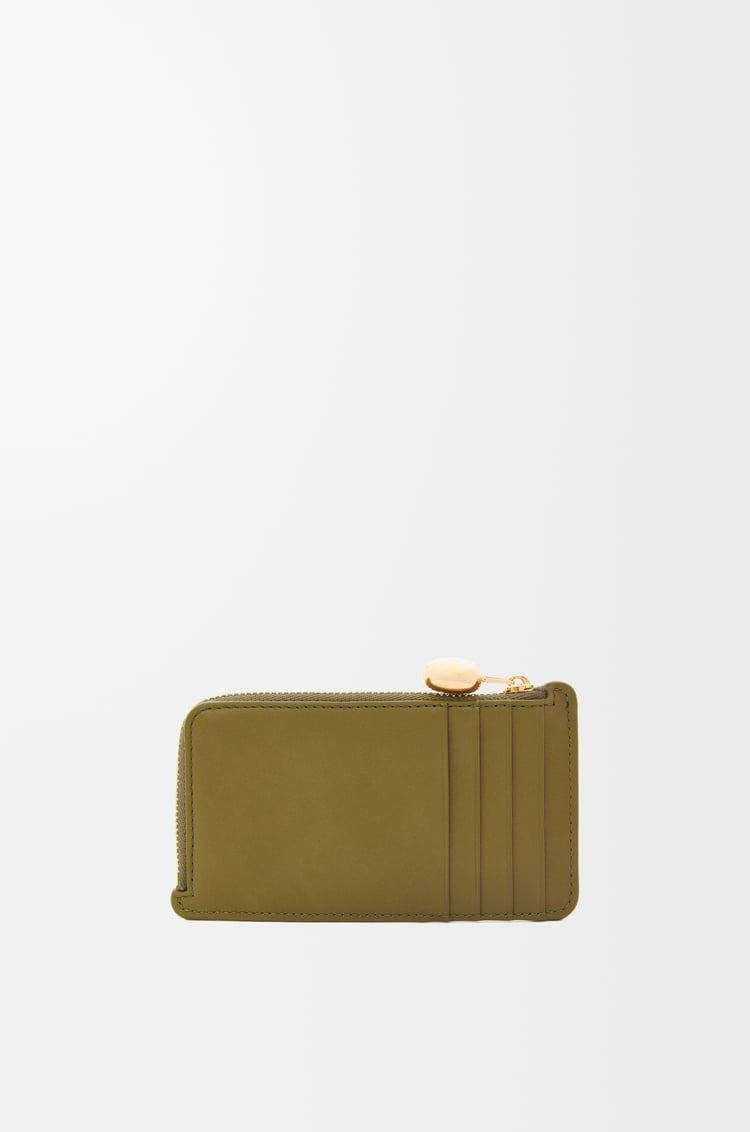 LOEWE Pebble coin cardholder in shiny nappa calfskin Olive