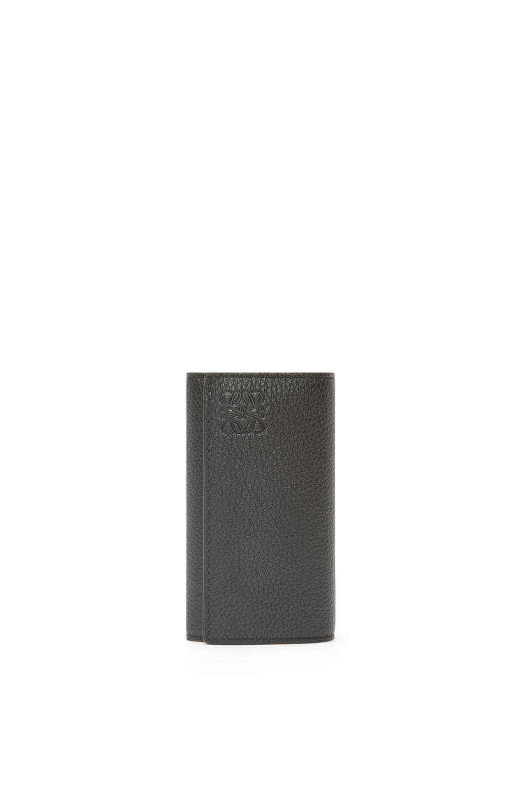 LOEWE Key case in soft grained calfskin Black