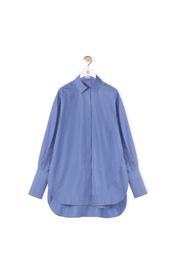 LOEWE Camisa larga en algodón de rayas Azul/Blanco pdp_rd