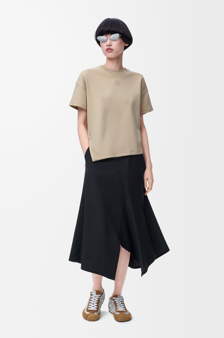 LOEWE Asymmetric t-shirt in cotton blend Beige