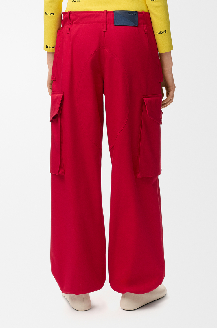LOEWE Cargo trousers in cotton and silk Red