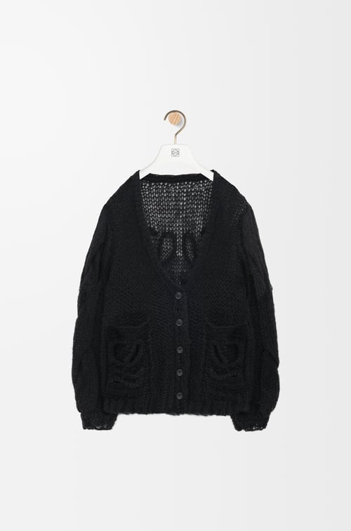 LOEWE Cárdigan Anagram en mezcla de mohair Negro
