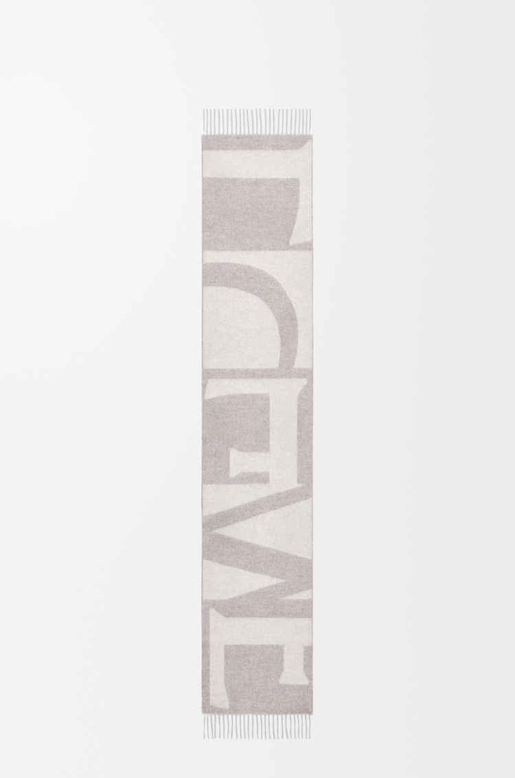 LOEWE Bufanda en cashmere Gris Claro/Piedra