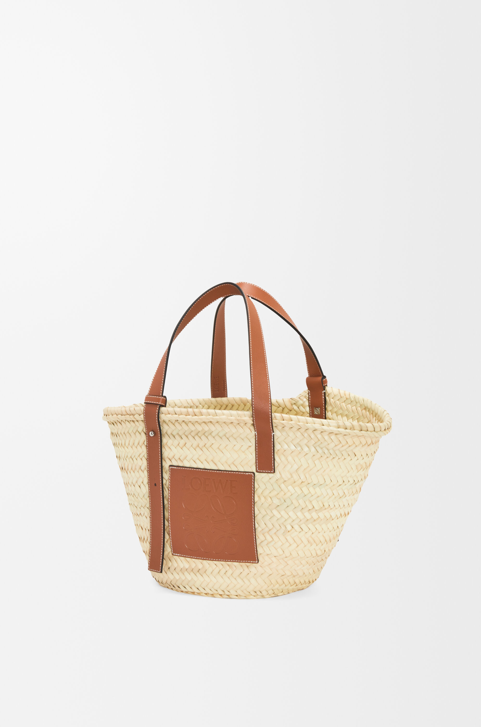 LOEWE　カゴバッグ バスケットバッグ（ヤシの葉&カーフ） ベージュ - LOEWE