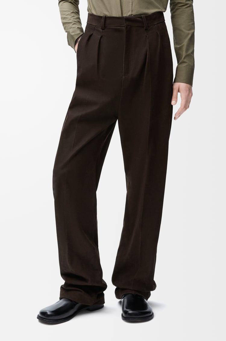 LOEWE Pantalón en nobuck Marrón Oscuro