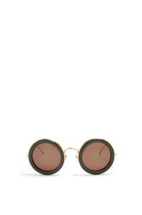LOEWE Gafas de sol montura pentágono en acetato Verde Kaki/Oro