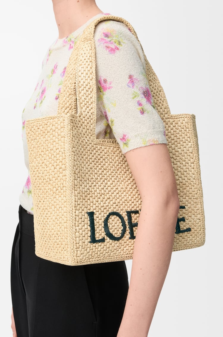 LOEWE LOEWE Font Tote moyen en raphia Naturel