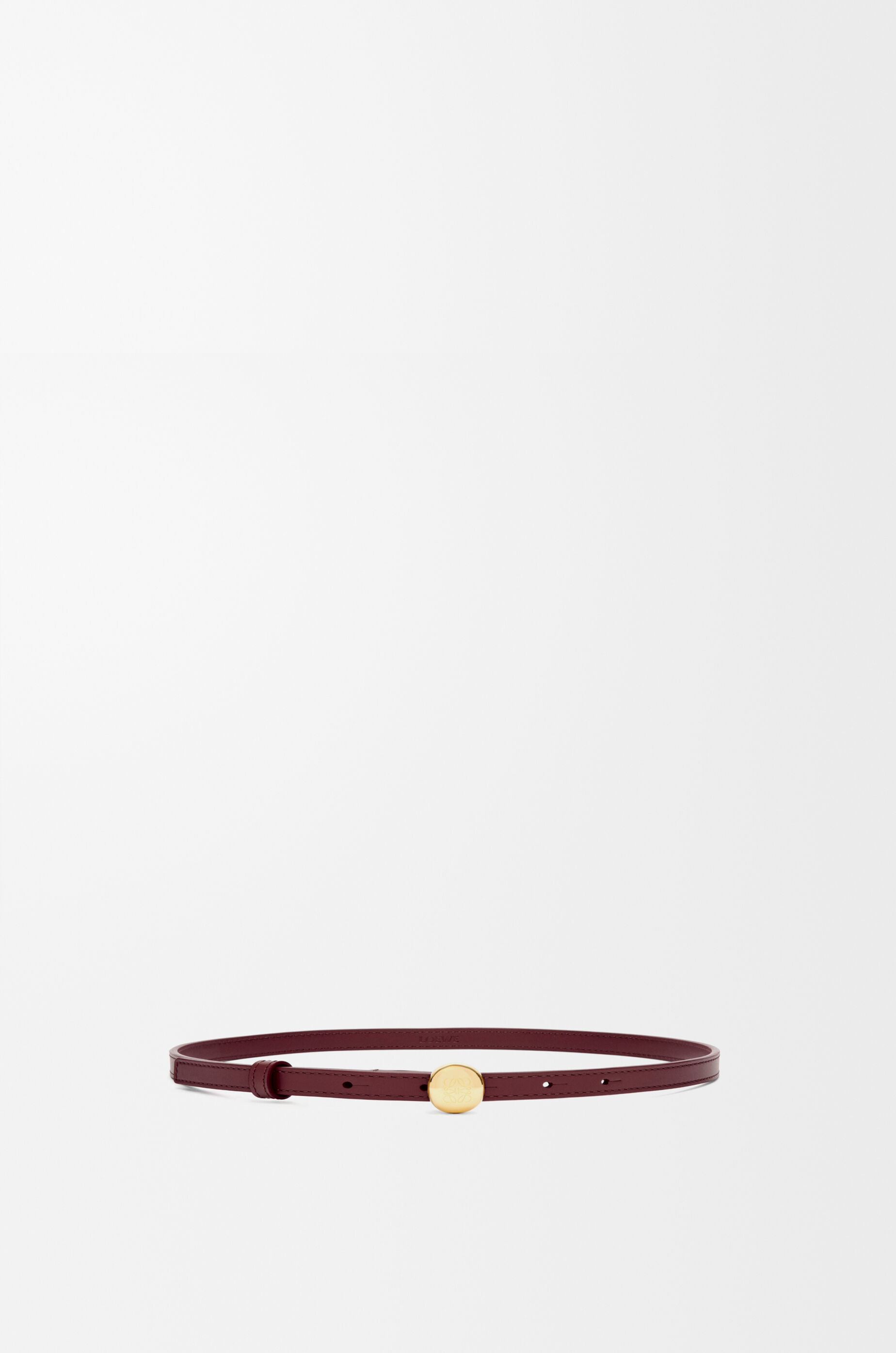LOEWE Pebble belt in smooth calfskin Dark Burgundy/Gold