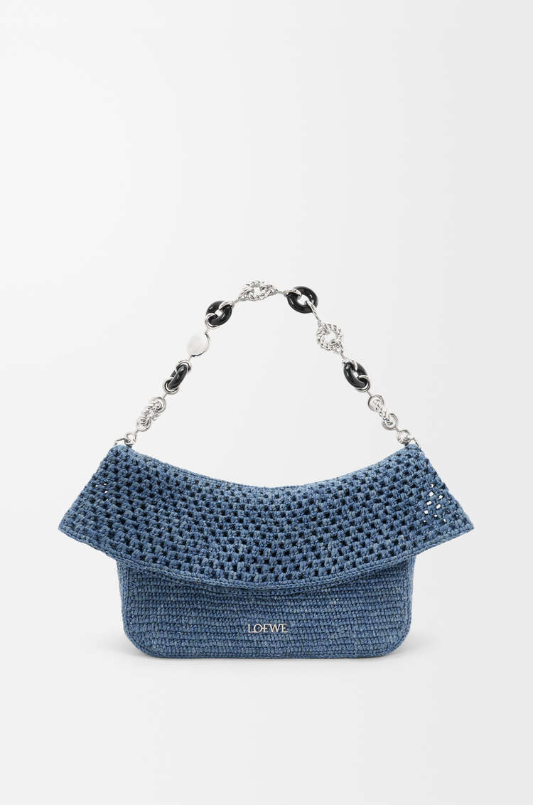 LOEWE Medium Ola bag in crochet Denim Blue