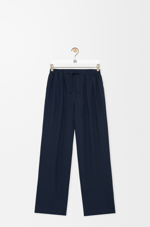 LOEWE Pyjamahose aus Seide Marineblau