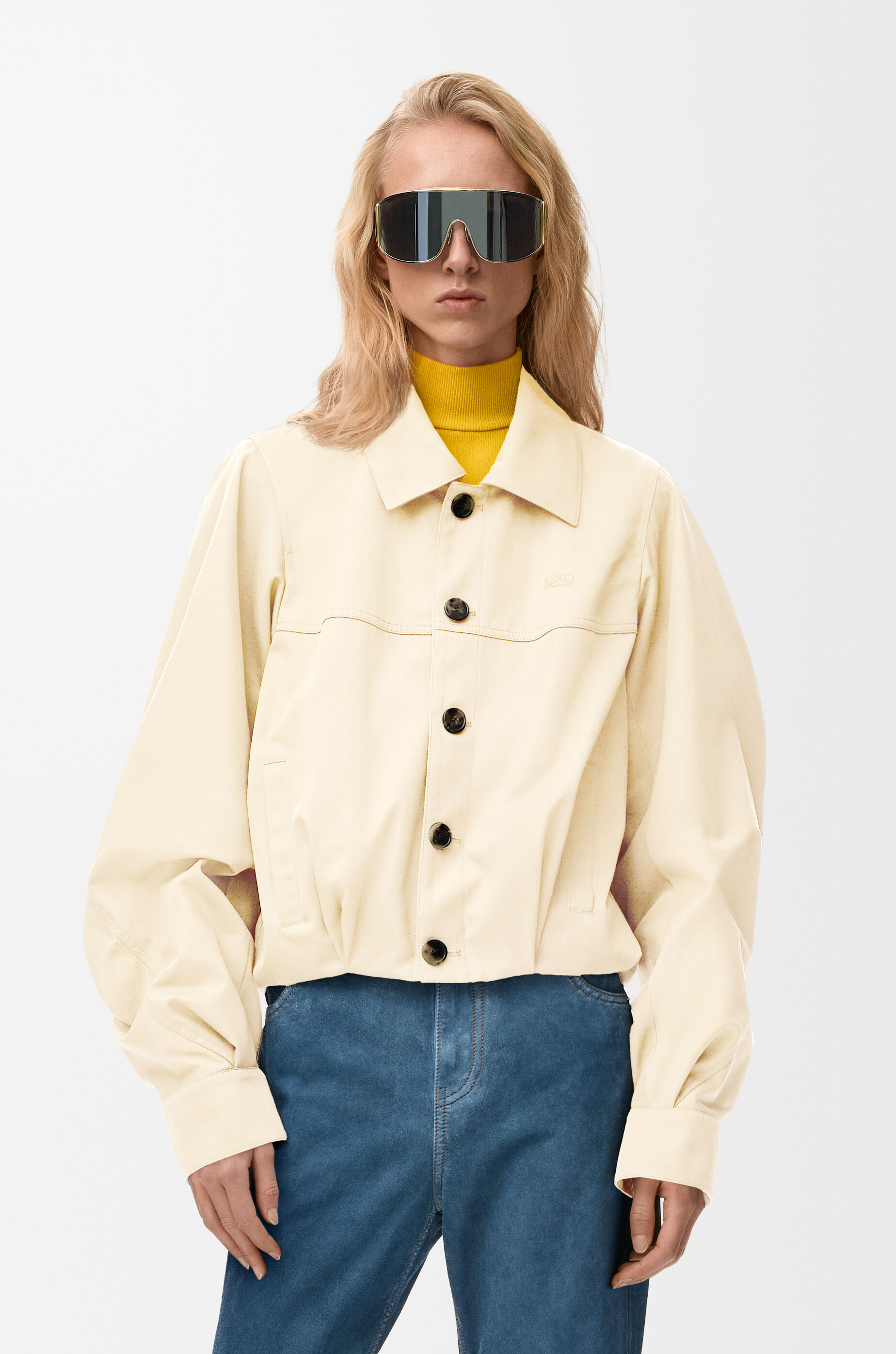 Jacket in cotton and silk Beige - LOEWE Europe official website