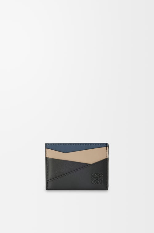 LOEWE 经典牛皮革 Puzzle 扁平卡包 染料靛蓝色/麻灰色