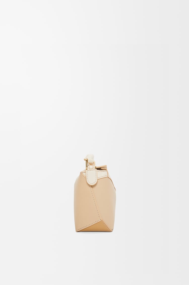 LOEWE Mini Puzzle bag in classic calfskin Angora/Dusty Beige/Gold