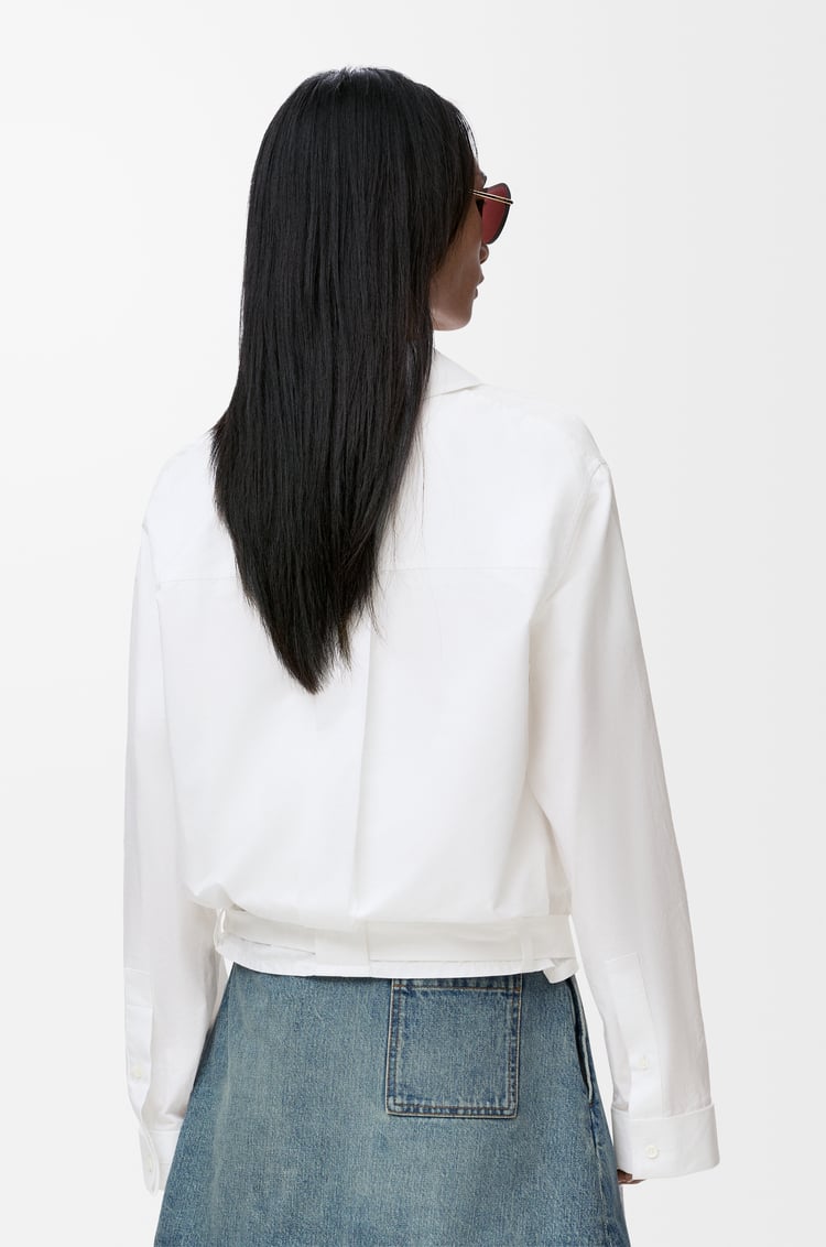 LOEWE Camisa drapeada en algodón Blanco