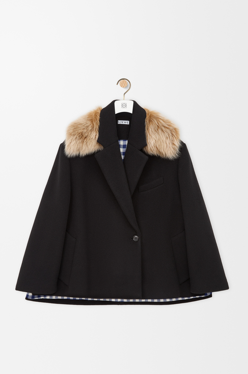 LOEWE Abrigo corto en lana y cashmere Negro