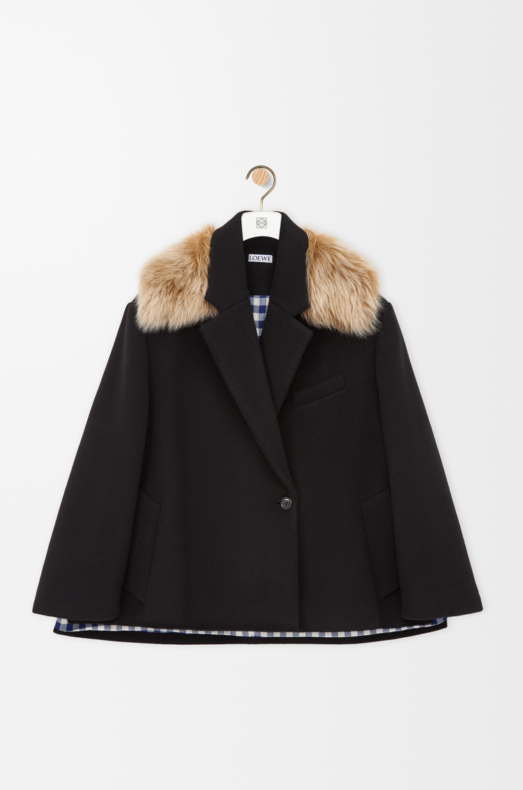 LOEWE Abrigo corto en lana y cashmere Negro