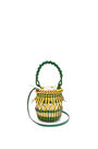 LOEWE Small Fringes Bucket bag in calfskin Yellow/Green pdp_rd