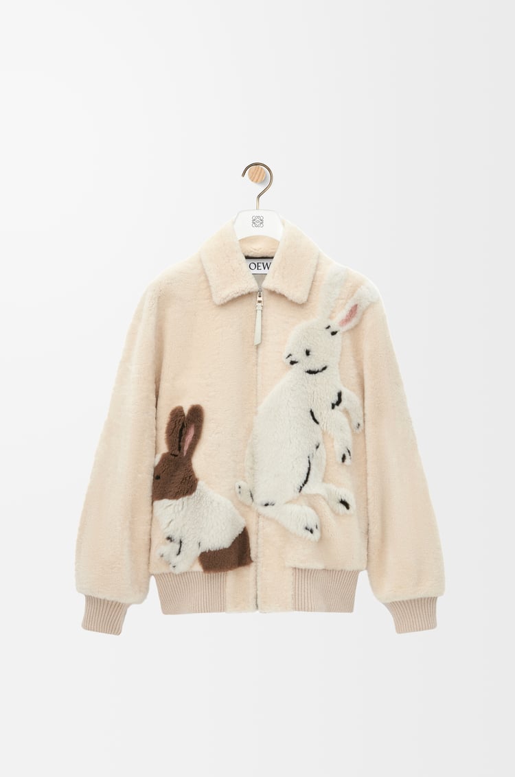 LOEWE Zip-up jacket in shearling Ivory