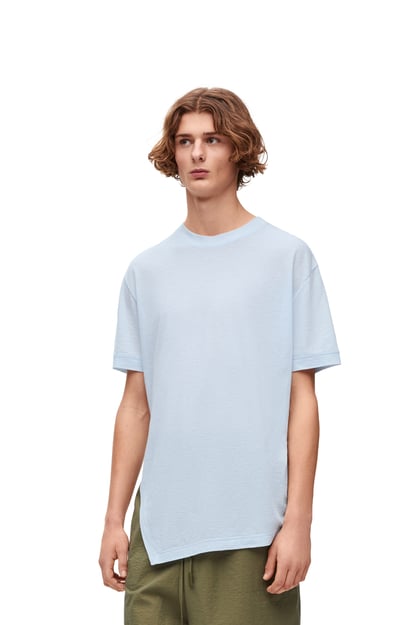LOEWE Asymmetric T-shirt in cotton blend Soft Blue plp_rd