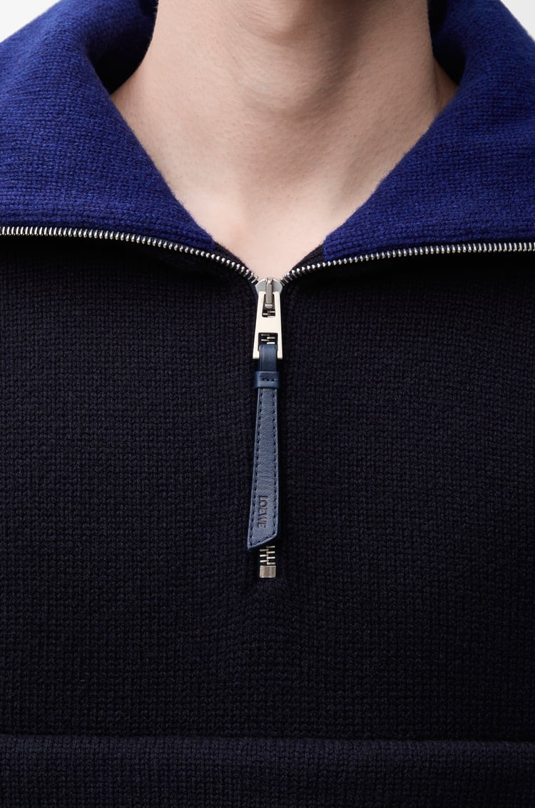 LOEWE Jersey en lana con cremallera Azul