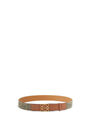 LOEWE Anagram belt in jacquard and calfskin Khaki Green/Tan/Gold pdp_rd