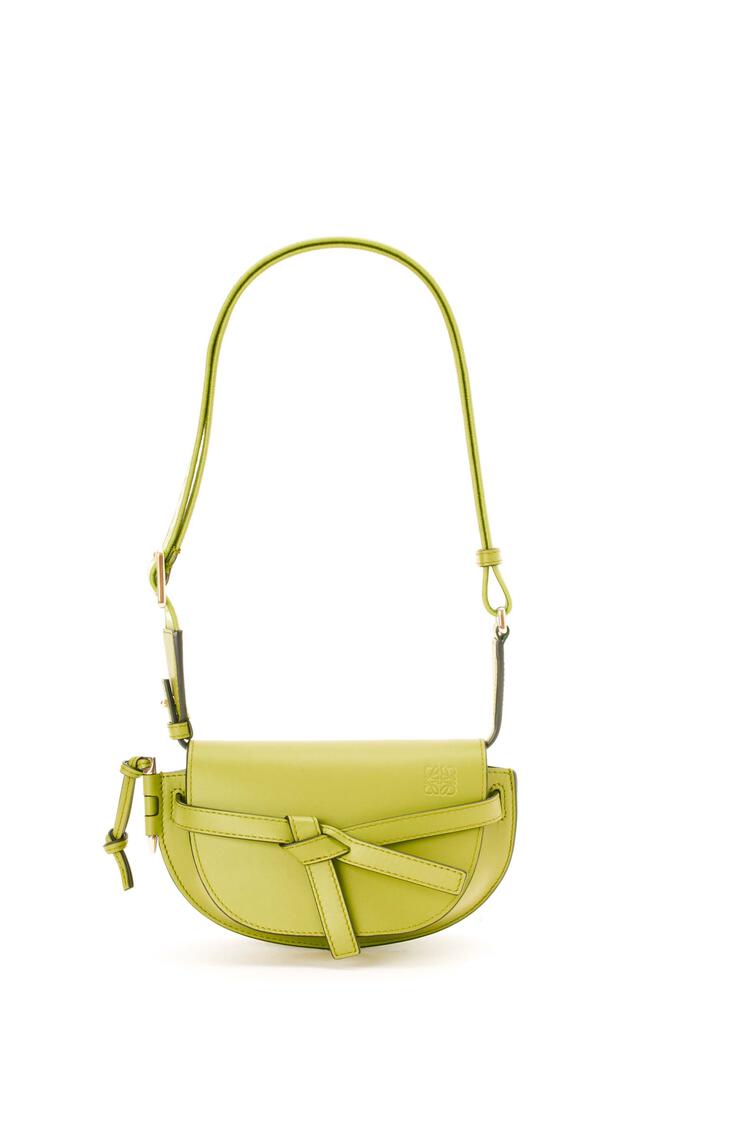 LOEWE Mini Gate Dual bag in soft calfskin and jacquard Lime Yellow