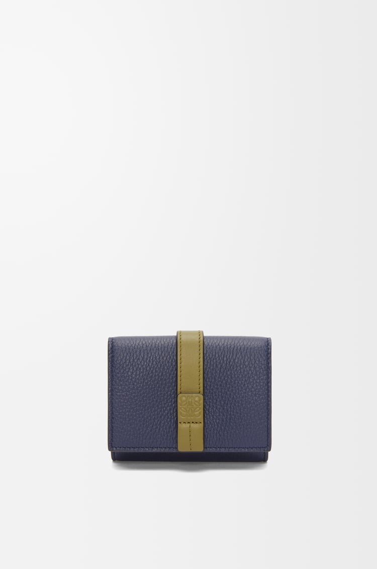 LOEWE Trifold wallet in soft grained calfskin Abyss Blue/Olive