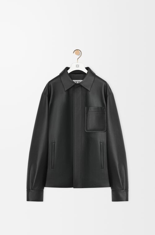 LOEWE Sobrecamisa en piel napa de cordero Negro