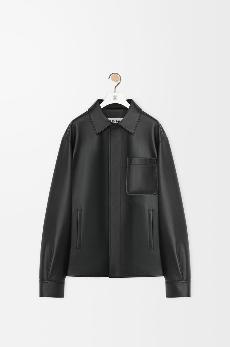 LOEWE Sobrecamisa en piel napa de cordero Negro