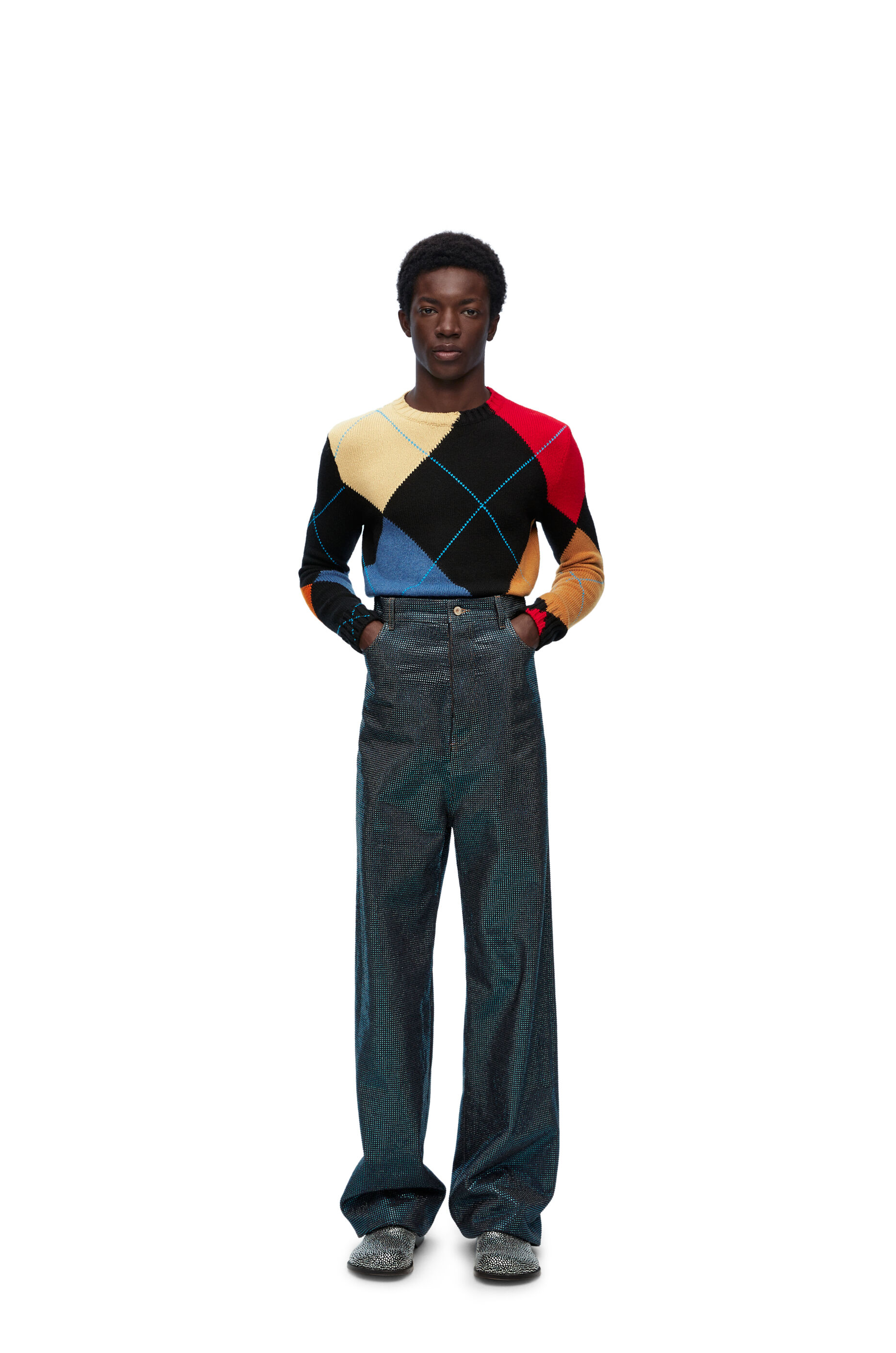 Cropped argyle sweater hotsell