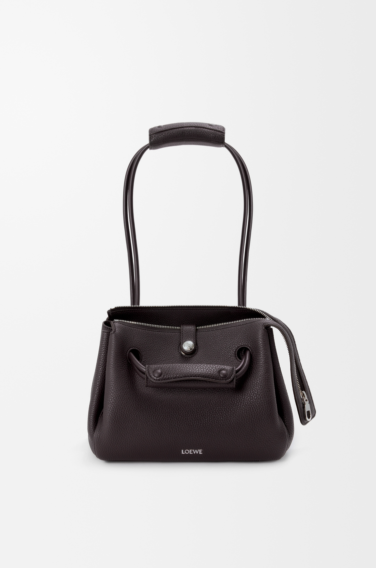 LOEWE Small Madrid bag in supple grained calfskin Dark Ebony