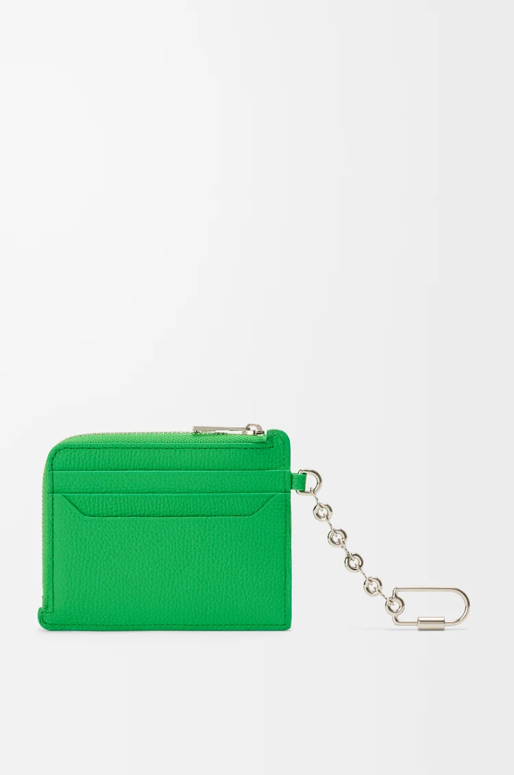 LOEWE 애너그램 스퀘어 코인 카드홀더 - 페블 그레인 카프스킨 클로버 그린