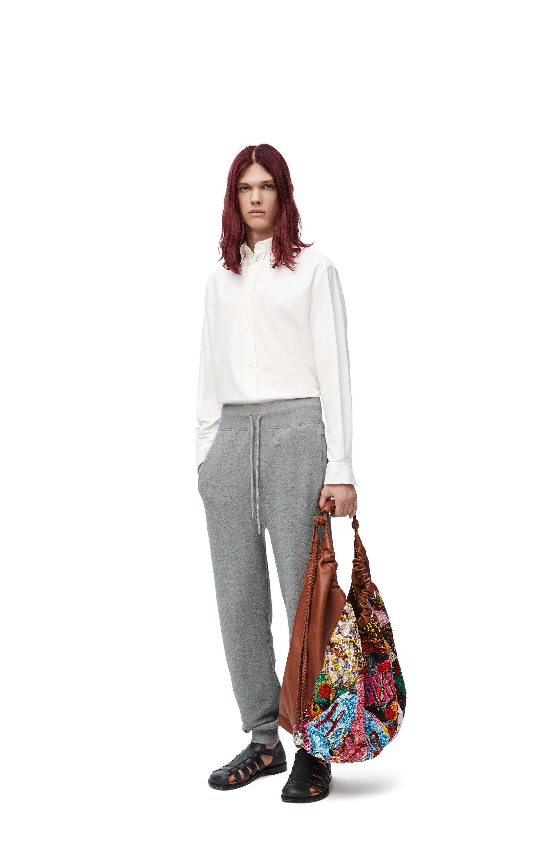 Sweatpants in cotton and cashmere Lead Grey LOEWE