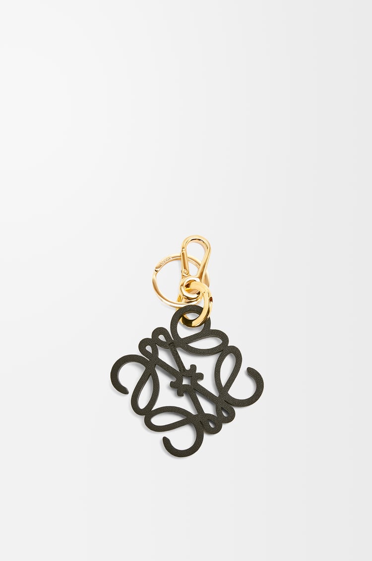LOEWE Anagram charm in calfskin Orange/Gold