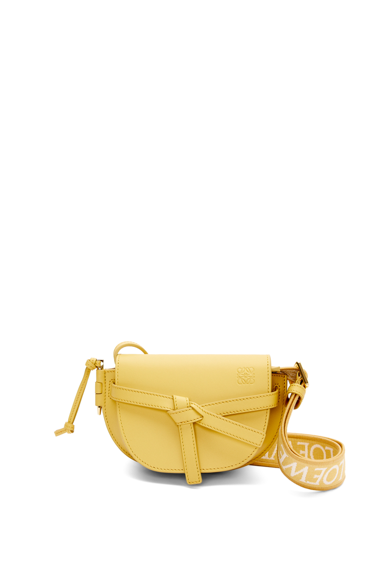LOEWE Mini Gate Dual bag in soft calfskin and jacquard Dark Yellow