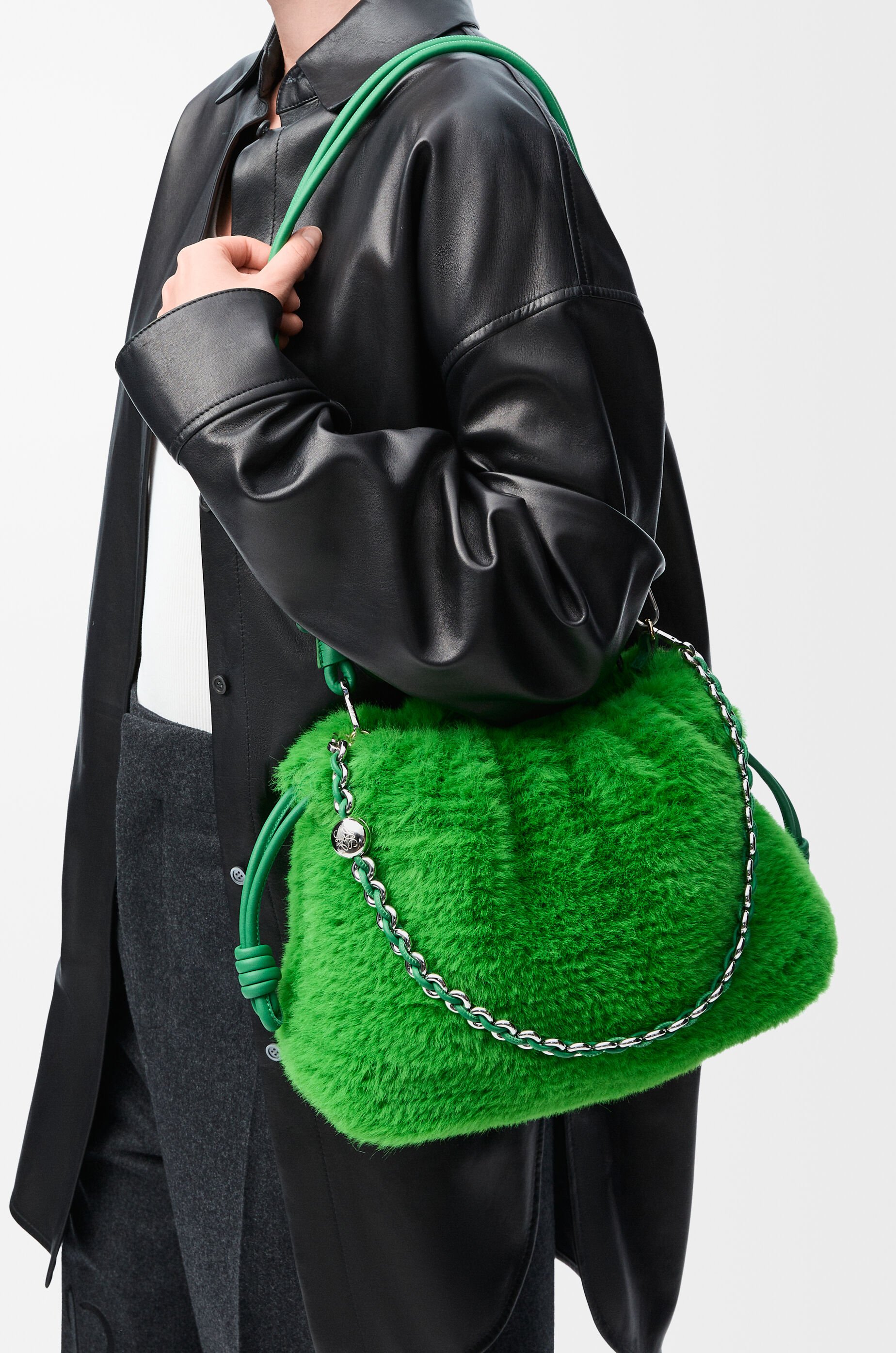 フラメンコパース ミディアム（ニット） グリーン - LOEWE