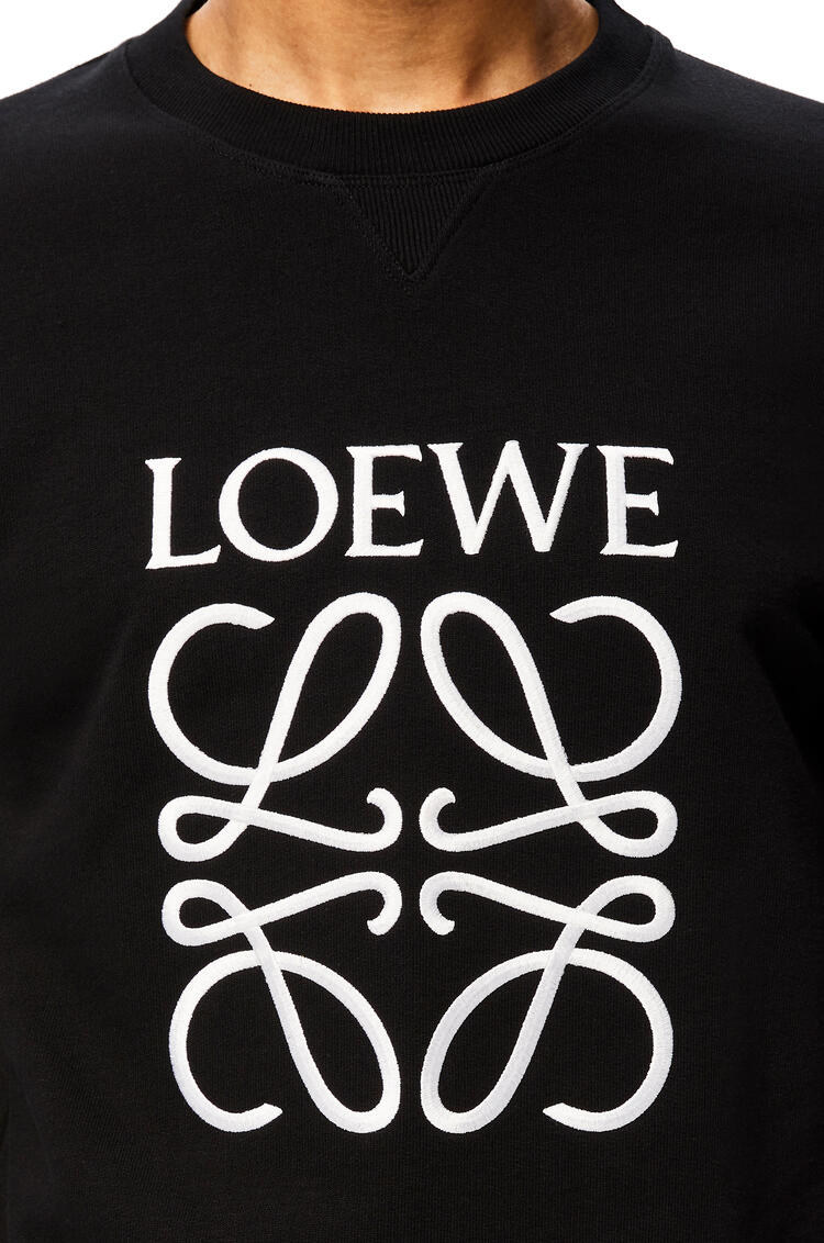 LOEWE Sudadera en algodón con anagrama bordado Negro