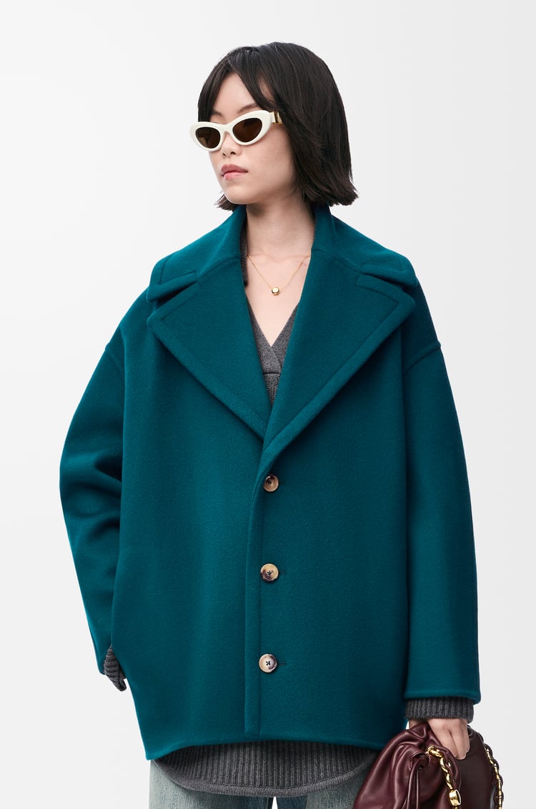 LOEWE Abrigo corto en lana Verde Oscuro