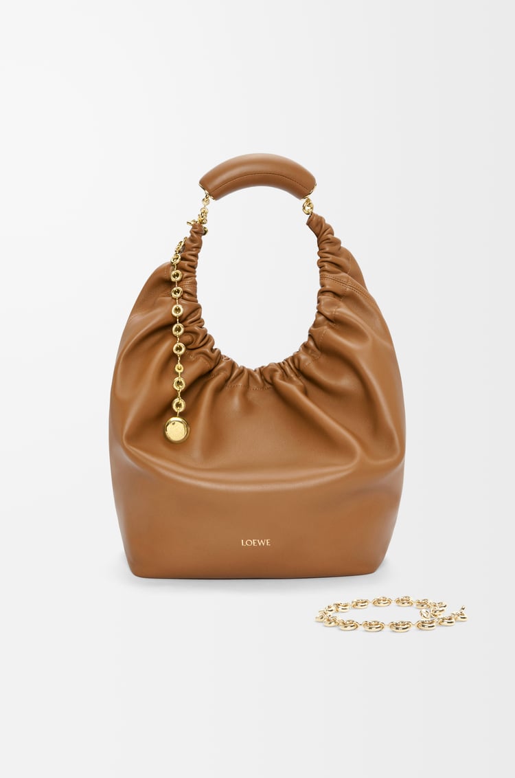 LOEWE Medium Squeeze bag in mellow nappa lambskin Oak