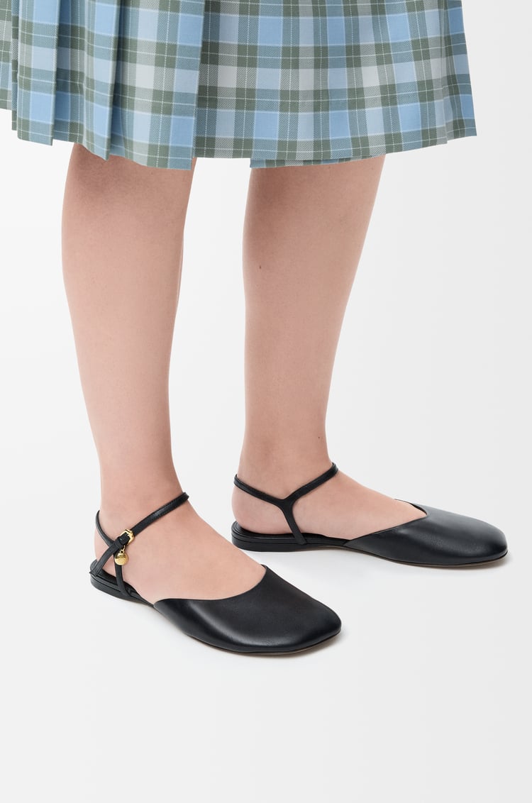 LOEWE Toy ankle strap ballerina in lambskin Black