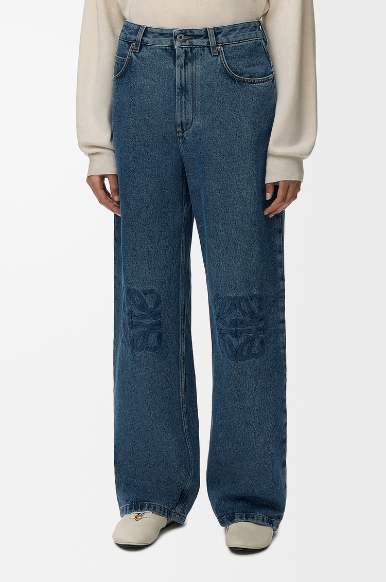 LOEWE Jeans baggy Anagram in denim Blu Jeans