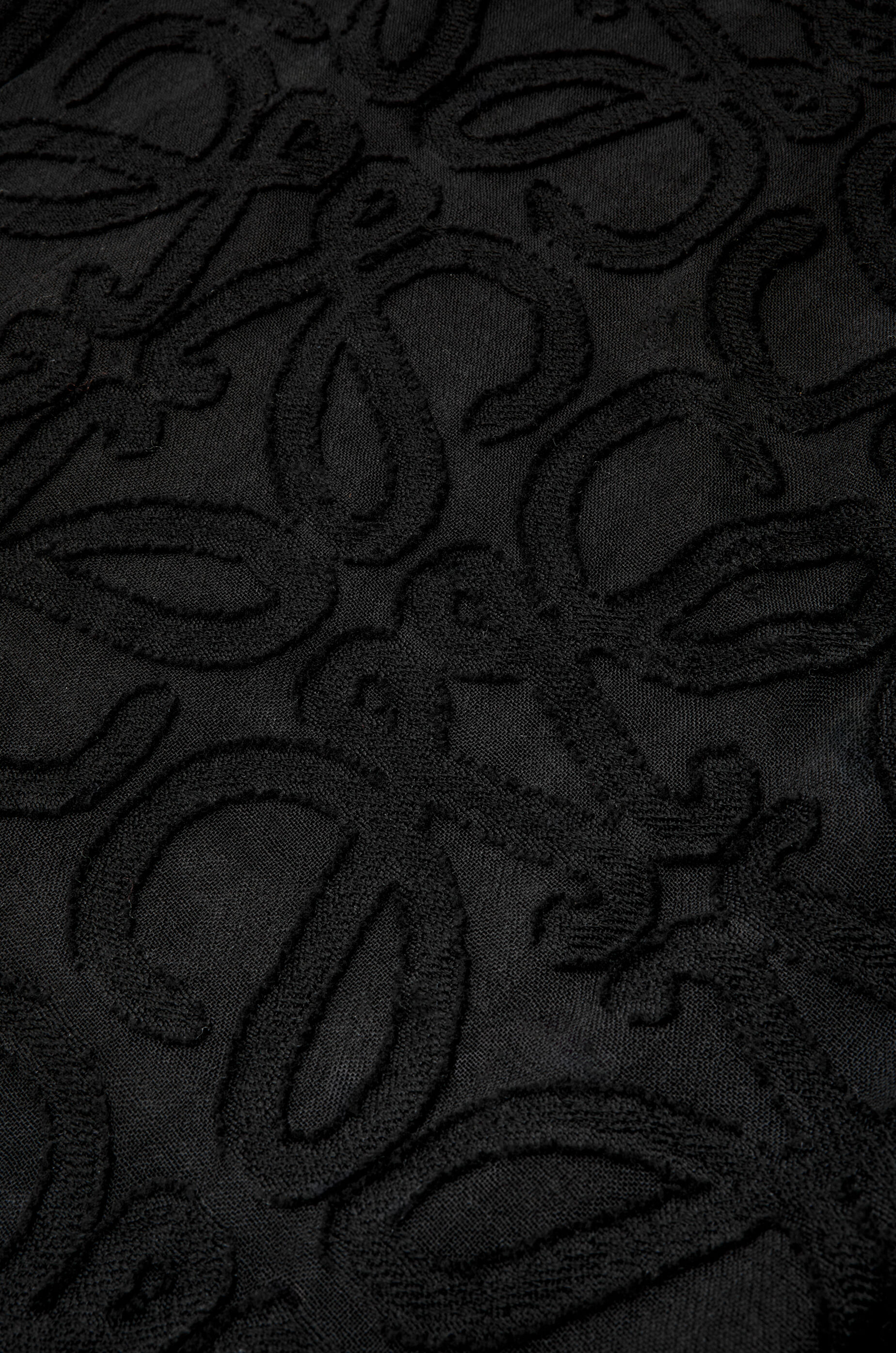 スカーフ（ウール＆シルク） ブラック - LOEWE