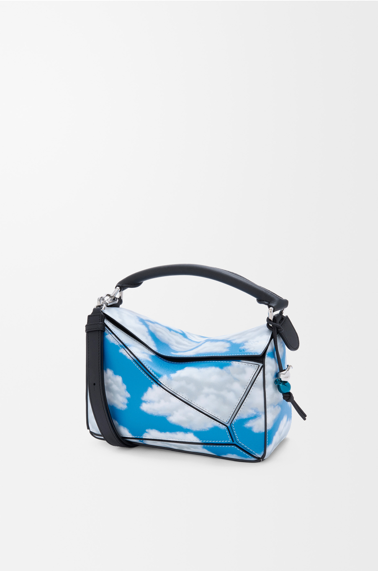 LOEWE Puzzle 10 Cloud re-edition in nappa calfskin Black/Blue