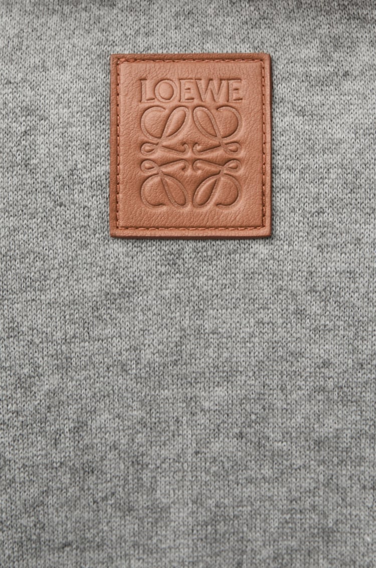 LOEWE Polo sweatshirt in cotton and cashmere Lead Grey