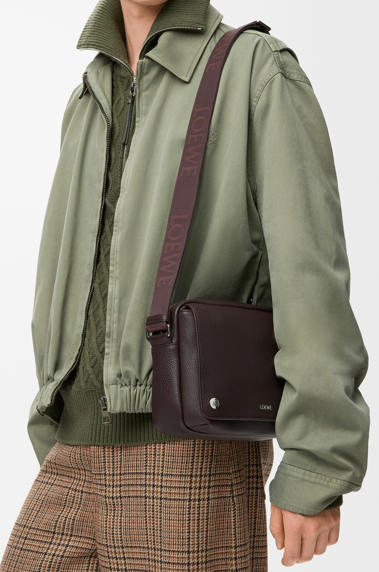 LOEWE Medium Pebble messenger bag in supple grained calfskin Oxblood