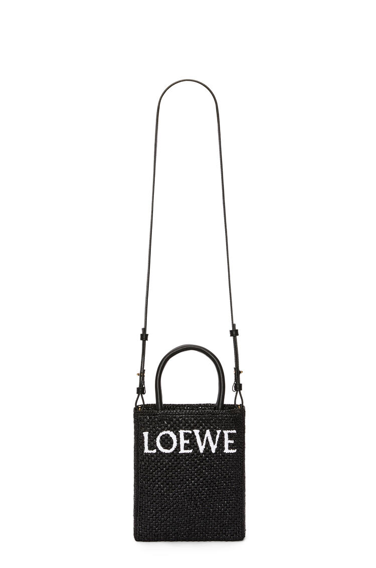 LOEWE Bolso Standard Tote A5 en rafia Negro/Blanco