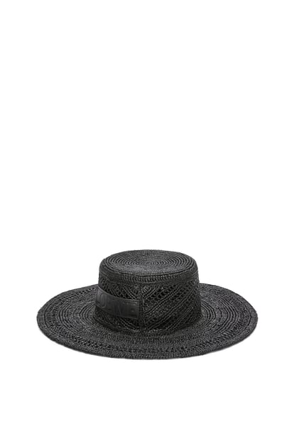 LOEWE Fisherman hat in raffia Black